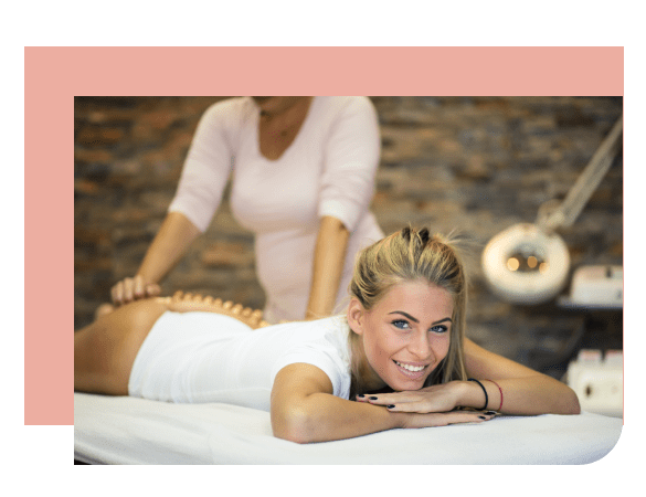 Woman getting wood therapy 